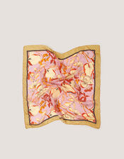 Isabella Floral Square Silk Scarf, , large
