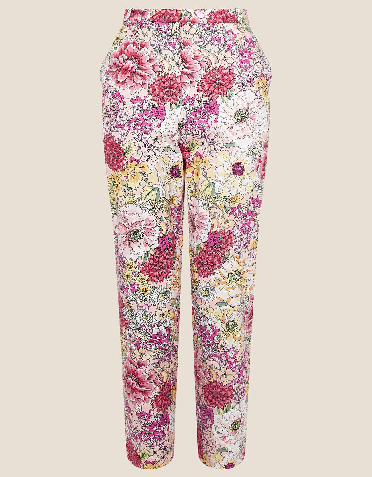 Pink flower pants on sale