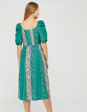 Floral Patchwork Midi Dress in LENZING™ ECOVERO™, Green (GREEN), large