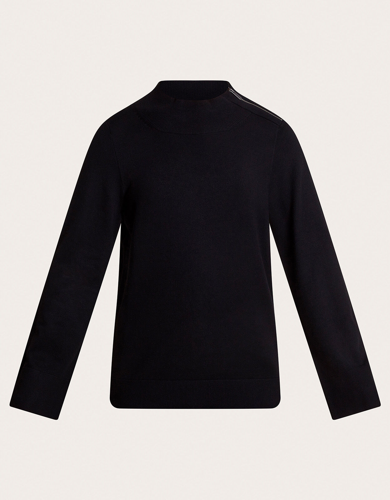 Black zip neck jumper cheap