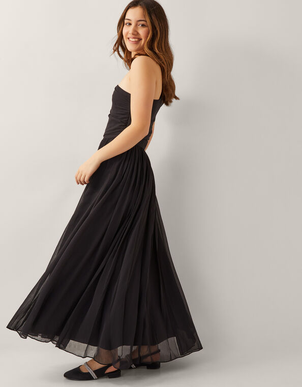 knee length dresses for ladies Young Girl's Black Dress with Gold Lace