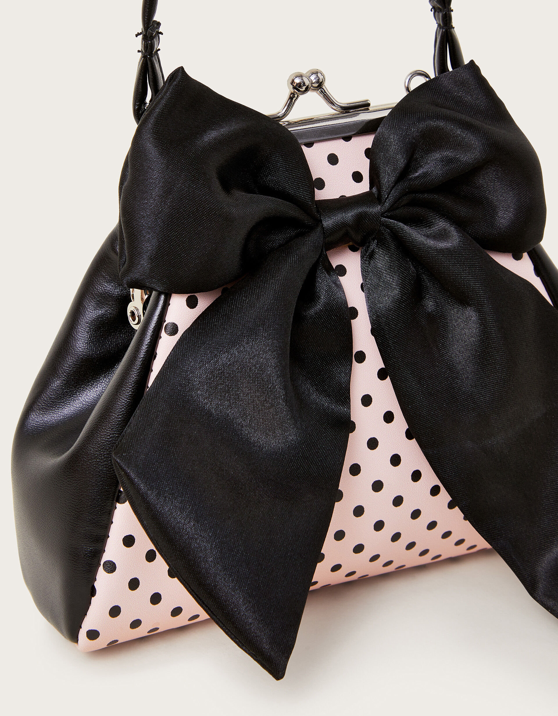 Midnight Polka Bow Satchel Backpack main image 1