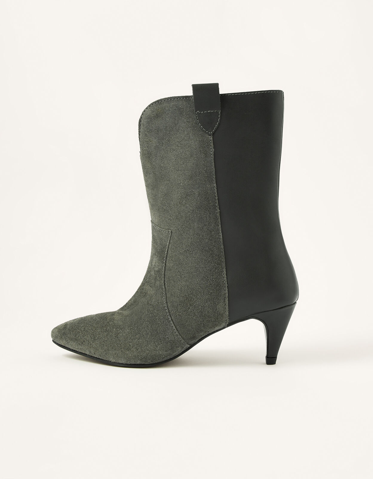 Mid calf gray boots sale