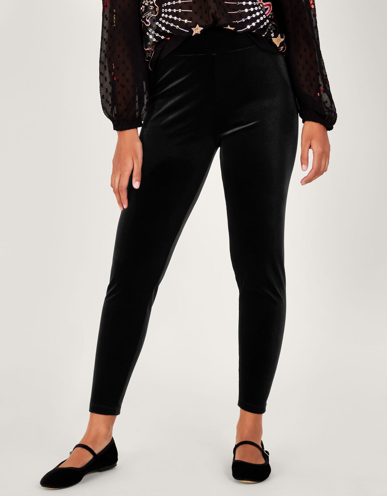 Plus size black velvet leggings outlet
