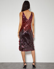 Claire Sleeveless Sequin Midi Dress, Red (RED), large