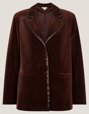 Mila Single Breasted Velvet Blazer, Copper (COPPER), large