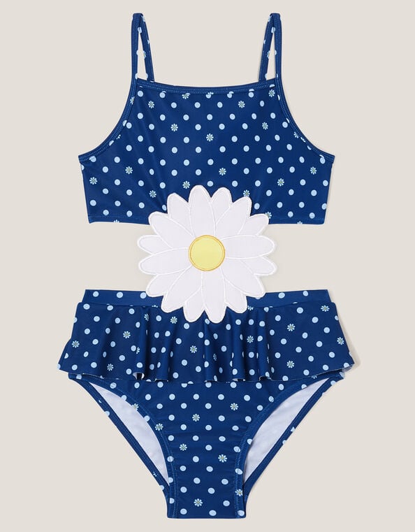 Amalfi Daisy Polka Dot Swimsuit, Blue (BLUE), large