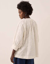 East Ateta Tonal Embroidered Blouse, Ivory (IVORY), large