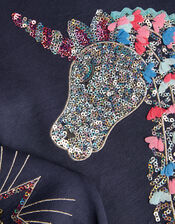 Unicorn Sweat Dress, Blue (NAVY), large