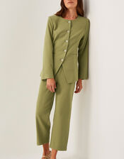 Adeline Shoulder Pad Suit Jacket, Green (GREEN), large