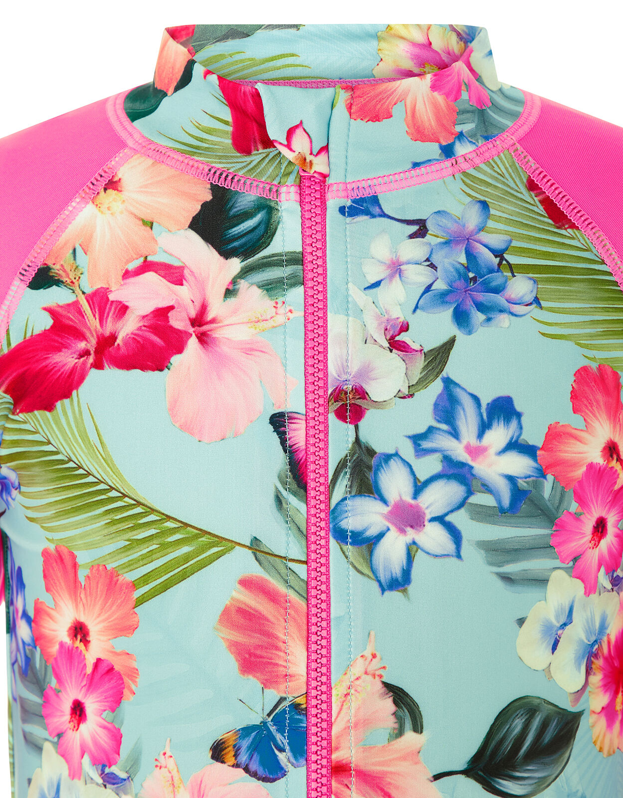 Fergie Floral Sunsafe Top with Recycled Polyester Blue