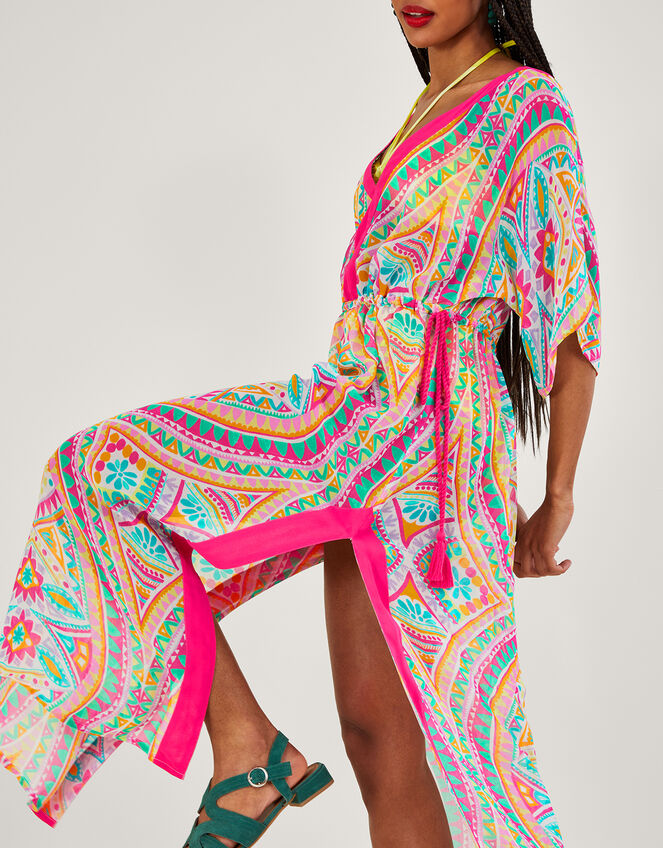 Mosaic Print Maxi Kaftan, Pink (PINK), large