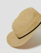 Nene Woven Fedora Sun Hat, , large