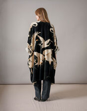 One Hundred Stars Velvet Stork Print Kimono, , large