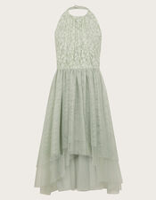 Hayley Halter Lace Prom Dress, Green (SAGE), large