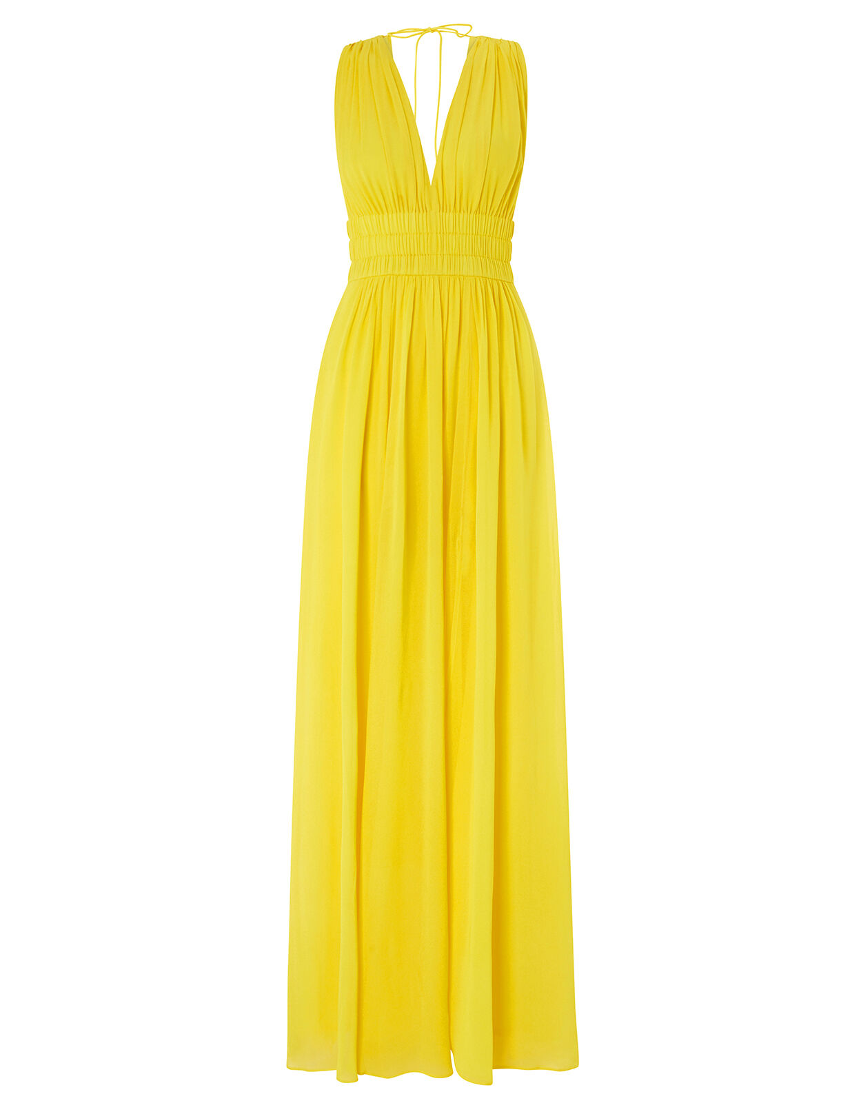 yellow spaghetti strap maxi dress