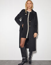Nala Scallop Knit Mini Dress, Black (BLACK), large