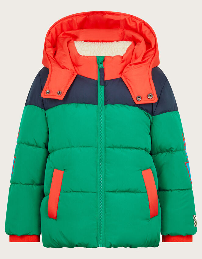 Colourblock Hooded Puffer Jacket, Multi (MULTI), large
