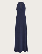 Jackie Lace Halter Dress, Blue (NAVY), large