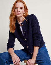 Suki Stitch Cardigan, Blue (NAVY), large