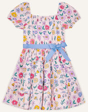 Floral Print Tiered Dress, Pink (PALE PINK), large