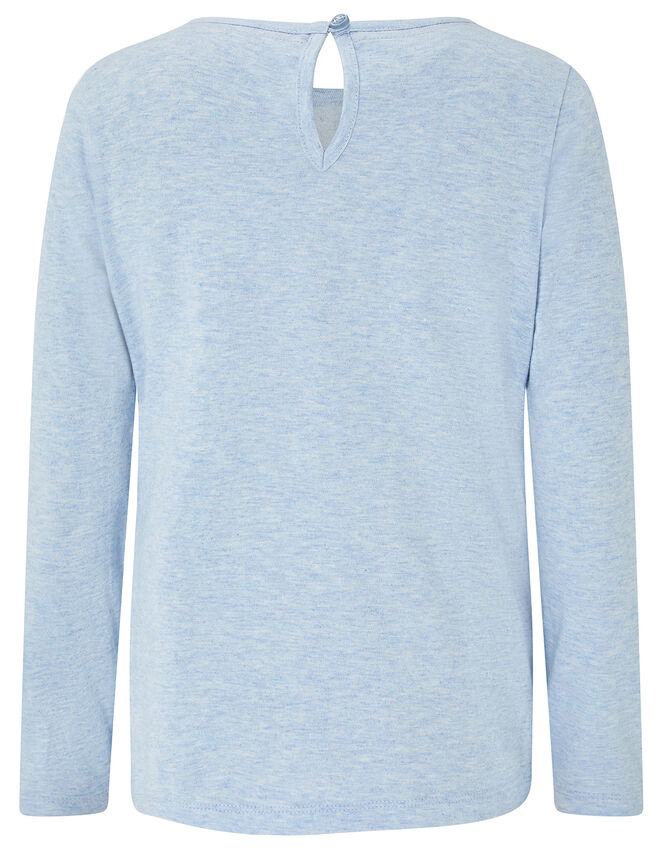 Spot Sequin Dog Top in Organic Cotton, Blue (PALE BLUE), large