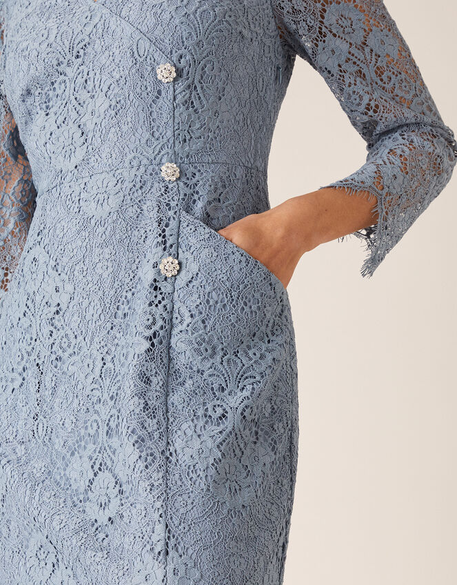 Lettie Lace Mini Dress, Blue (BLUE), large