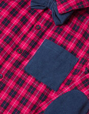 Tartan Shirt with Bow Tie, Red (RED), large