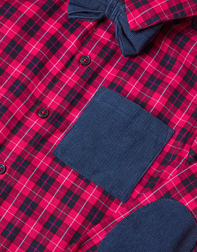 Tartan Shirt with Bow Tie, Red (RED), large