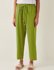 Penina Drawstring Wide-Leg Trousers, Green (GREEN), large