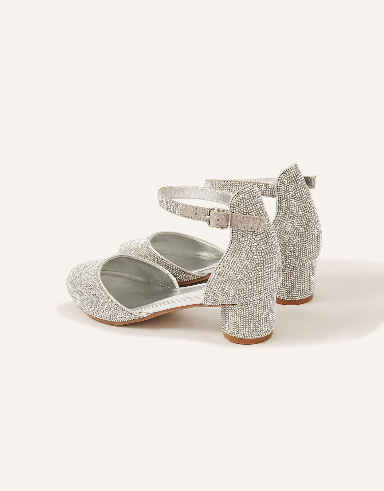 Silver two strap heels online
