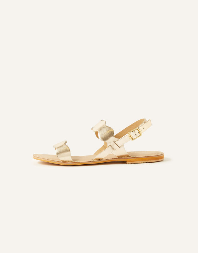 Marley Metallic Leather Sandals, Gold (GOLD), large