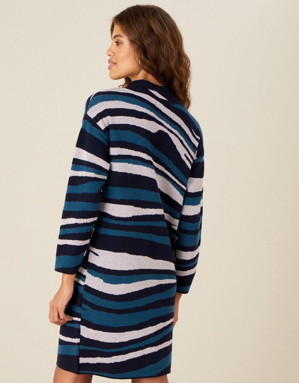 Monochrome Wave Knit Dress main image 0
