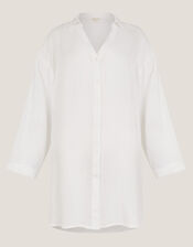 Esme Beach Shirt Dress, White (WHITE), large