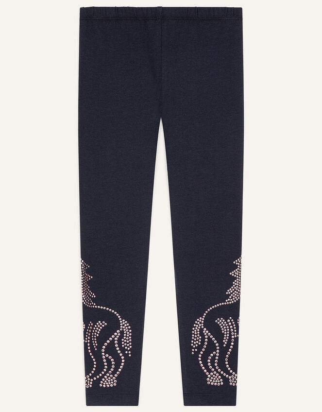 Unicorn Stud Leggings , Blue (NAVY), large