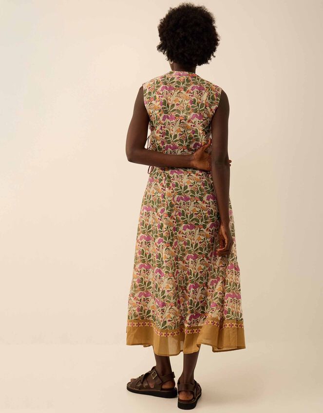 East Aurelie Hand-Woodblock Botanical Print Dress, Multi (MULTI), large