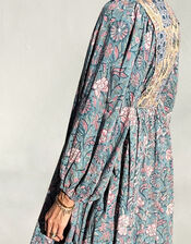 Maison M Floral Print Dress, Blue (INDIGO), large