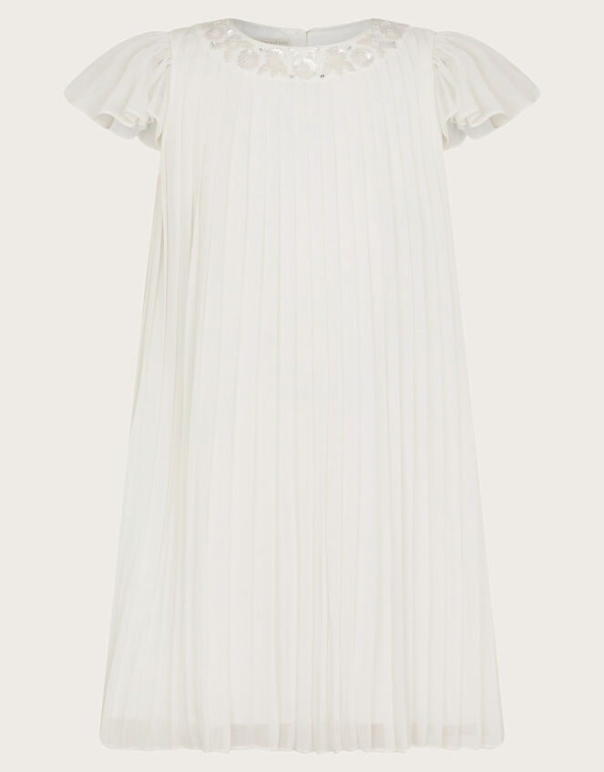 Nellie Pleated Bridesmaid Dress, Ivory (IVORY), large