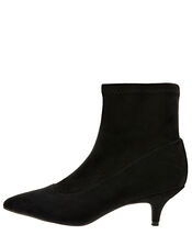 Vixie Ankle Suedette Sock Boots, Black (BLACK), large