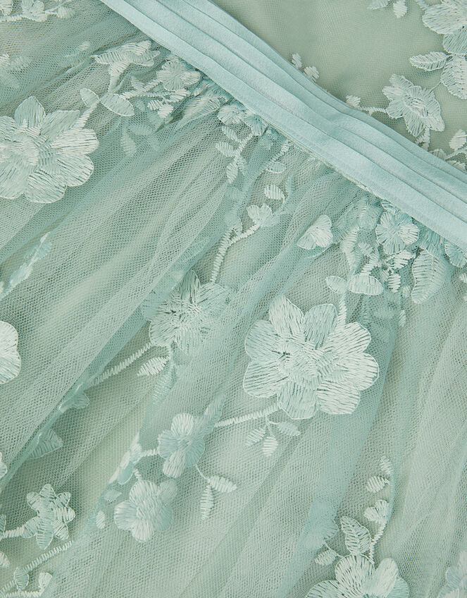 Baby Beatrice Floral Embroidered Party Dress, Green (SAGE), large