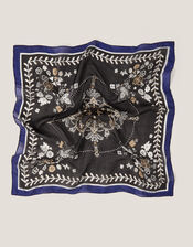 Sammi Square Medallion Silk Scarf, , large