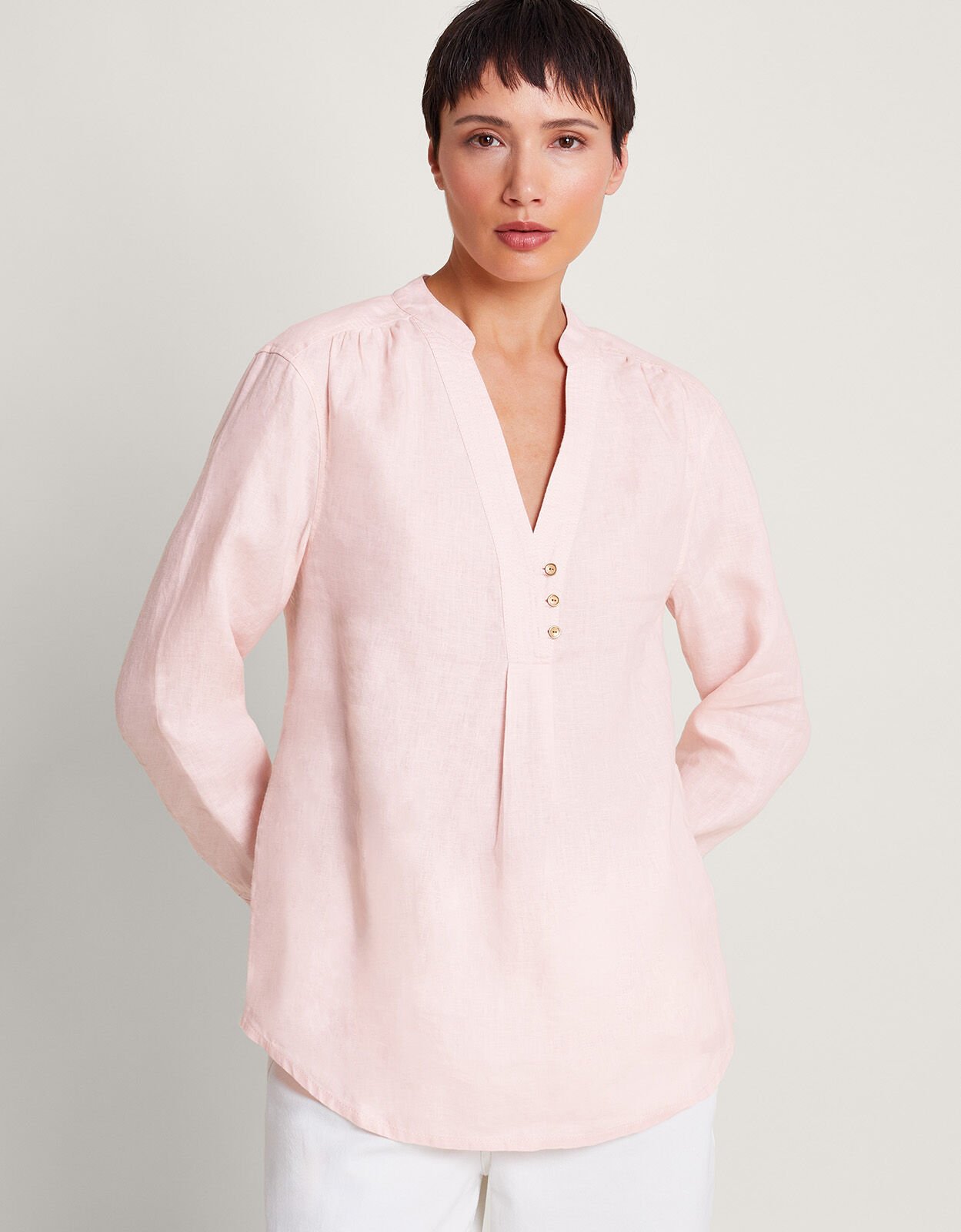 India Linen Shirt Pink Blouses Shirts Monsoon UK