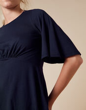 Dolly Flute Sleeve Jersey Top, Blue (NAVY), large