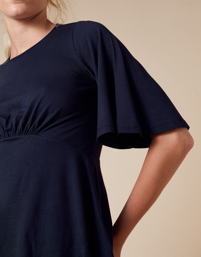 Dolly Flute Sleeve Jersey Top, Blue (NAVY), large