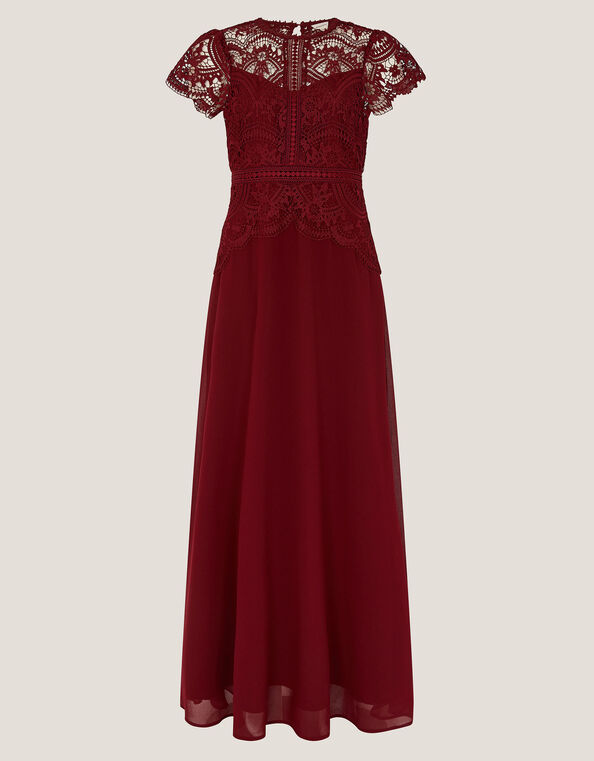 Monica Lace Bridesmaid Dress, Red (BURGUNDY), large