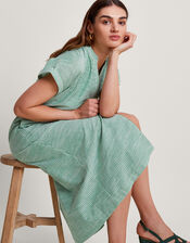 Athena Stripe Dress, Green (GREEN), large