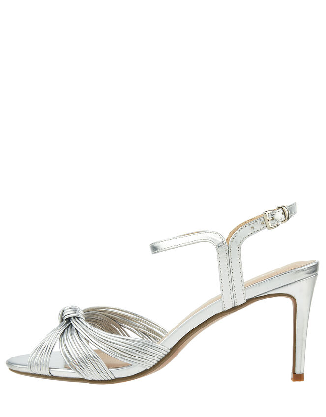 Kitty Knot Heeled Sandals, Silver (SILVER), large