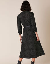 Ditsy Print Shirt Dress with LENZING™ ECOVERO™, Black (BLACK), large