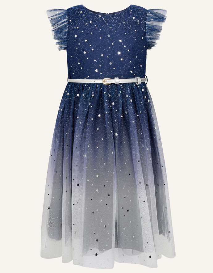 Star Print Ombre Dress Blue Girls' Dresses Monsoon UK.