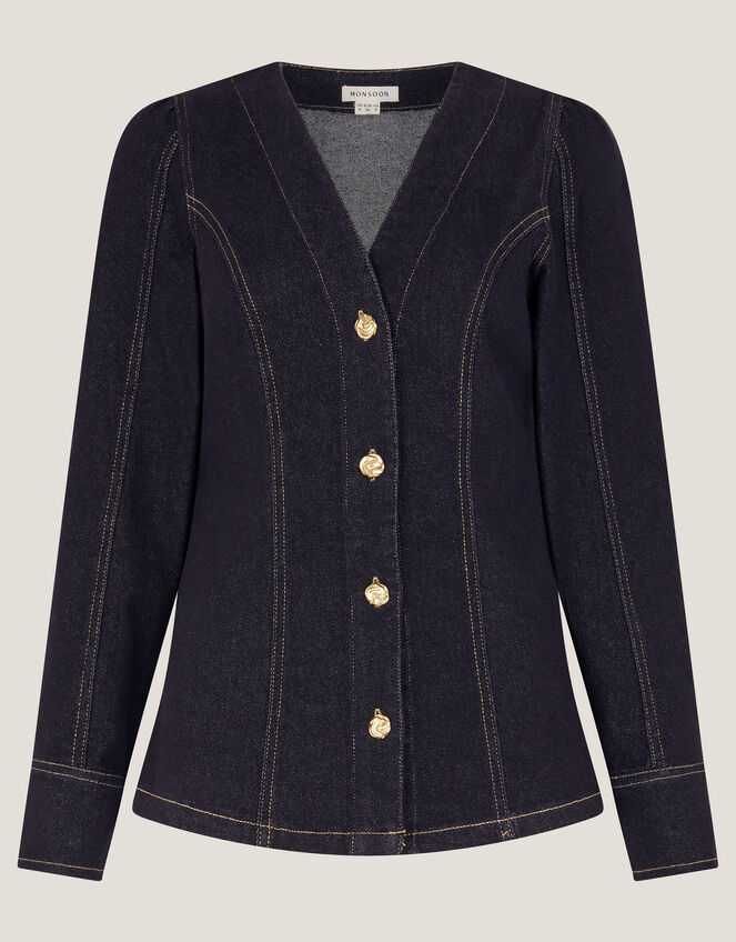 Teri Tailored Denim Shirt  Blue